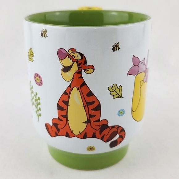 Disney Winnie The Pooh Mug & Friends Green White 3D Scupted Flower 🌼 - Picture 2 of 11